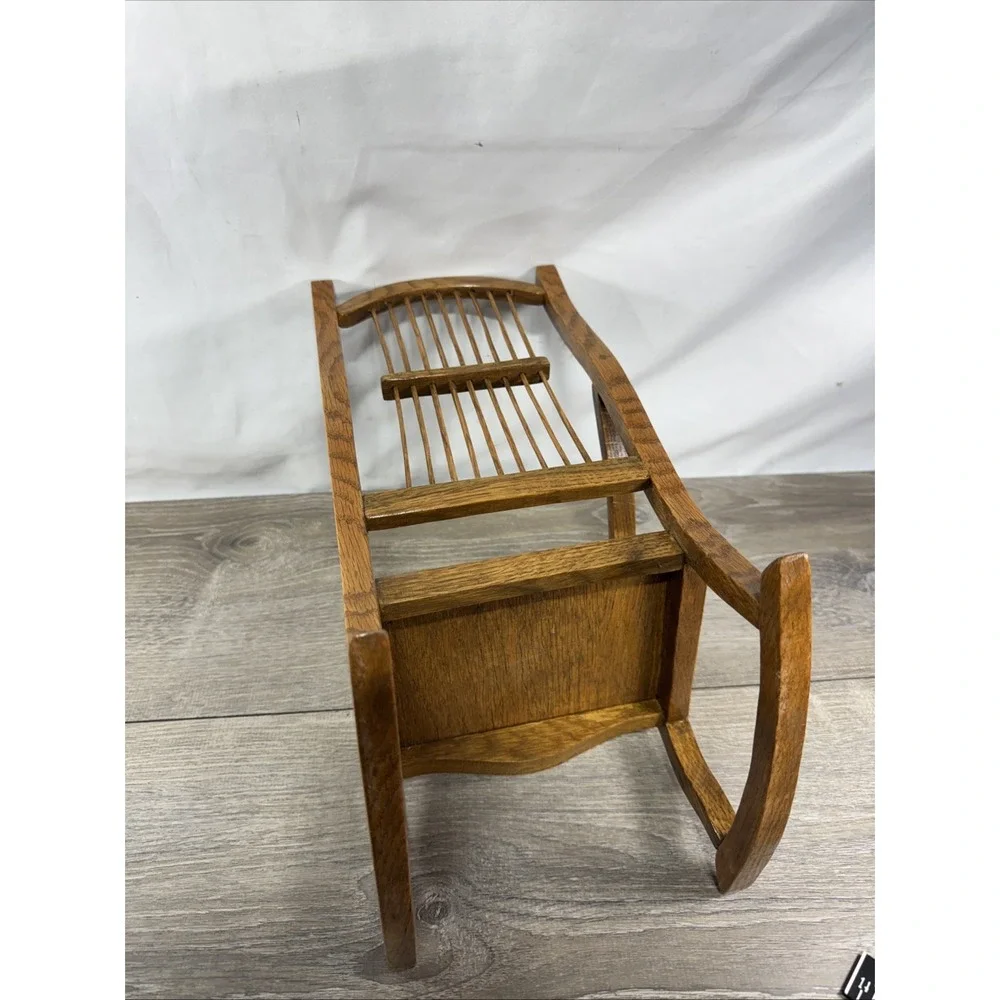 Vintage Wooden Rocking Chair for Large Dolls 14